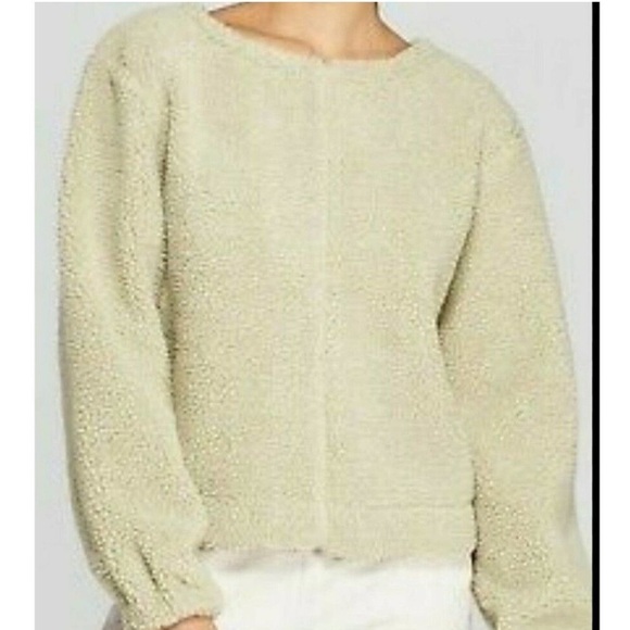 Prologue Light Green Sherpa Fleece Pullover Sweater - Picture 2 of 8